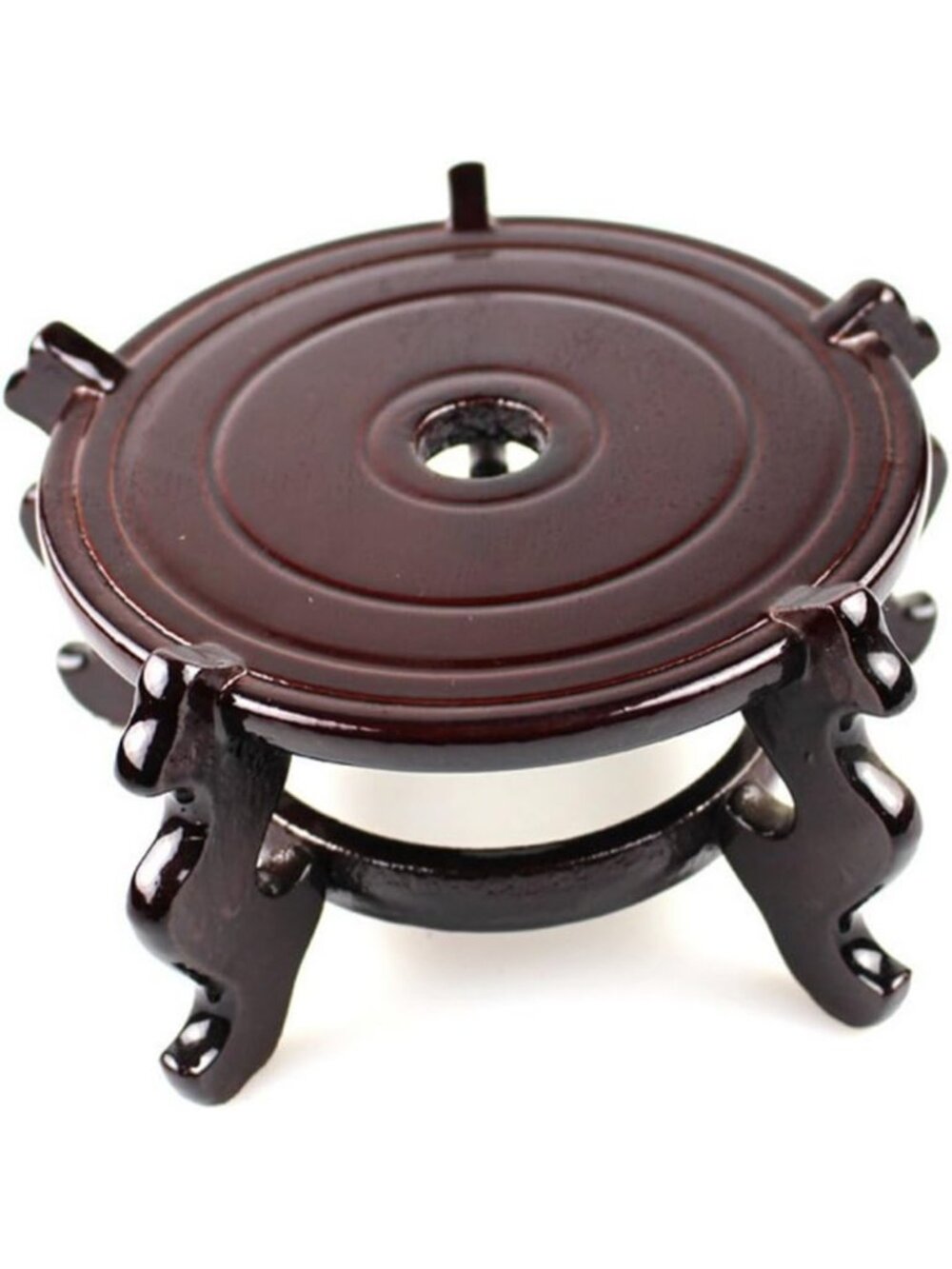 10-Inch Wooden Fishbowl Planter Stand - Feng Shui Home Decor & Display Piece